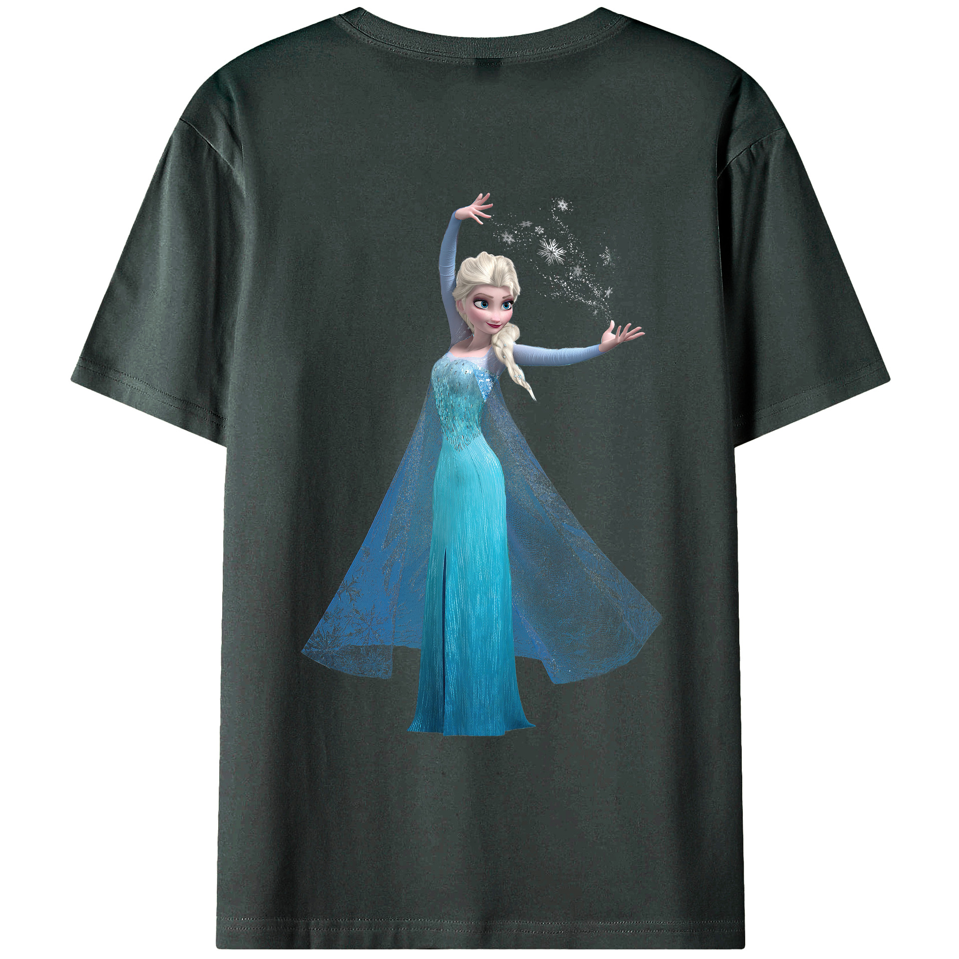 （画像用） アナと雪の女王 アンナ エルサ Frozen Anna Elsa 綿100％ メンズ半袖Tシャツ（バックプリント） 通気性